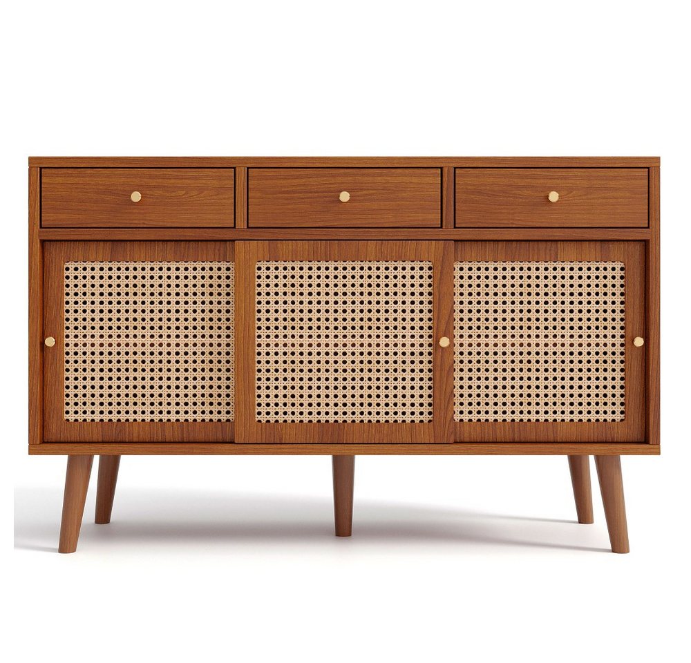 SIKAINI Beistellschrank (Sideboard, Kommode mit 3 Schubladen und 3 Schiebet günstig online kaufen