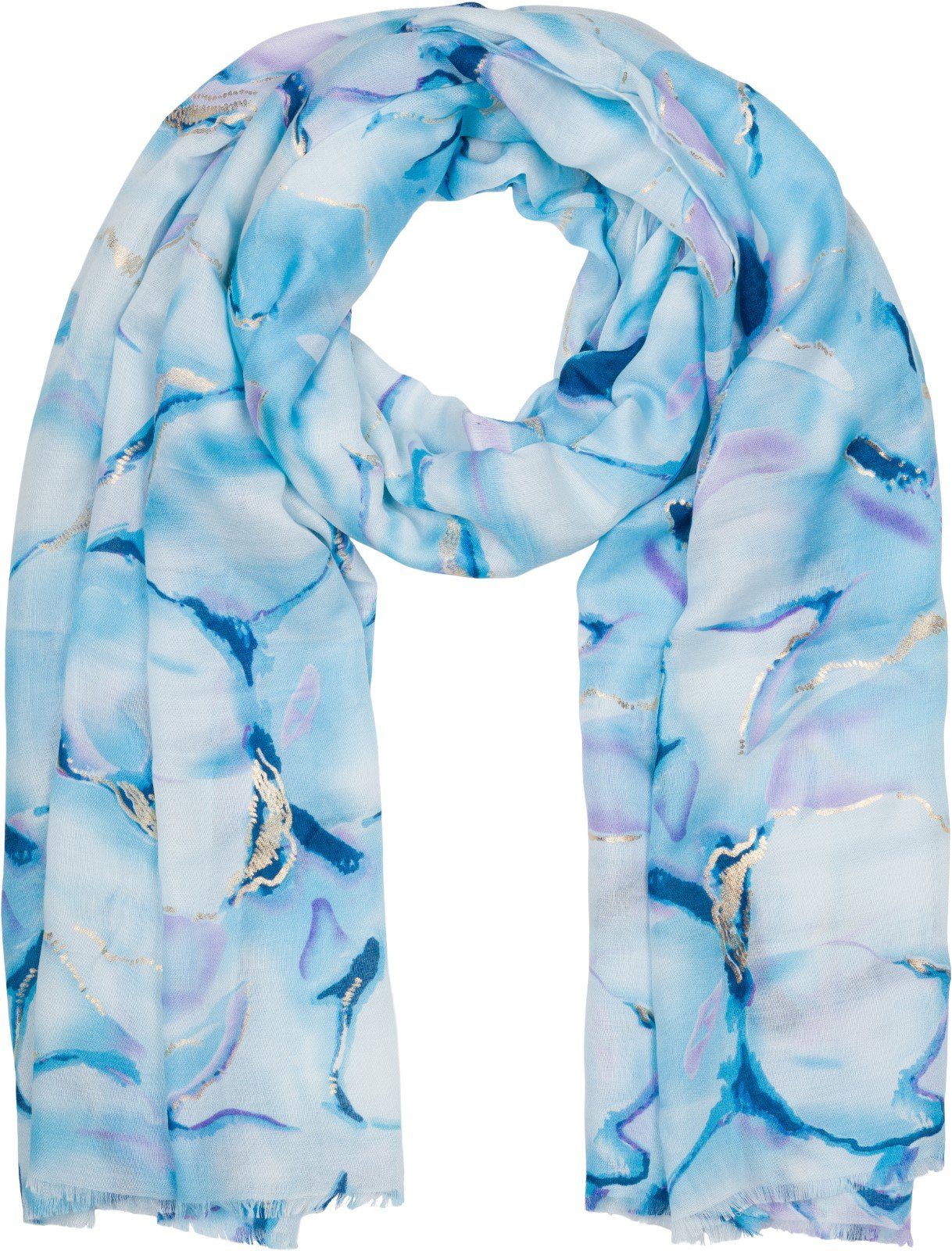 styleBREAKER Modeschal Schal Marmor Muster Metallic günstig online kaufen