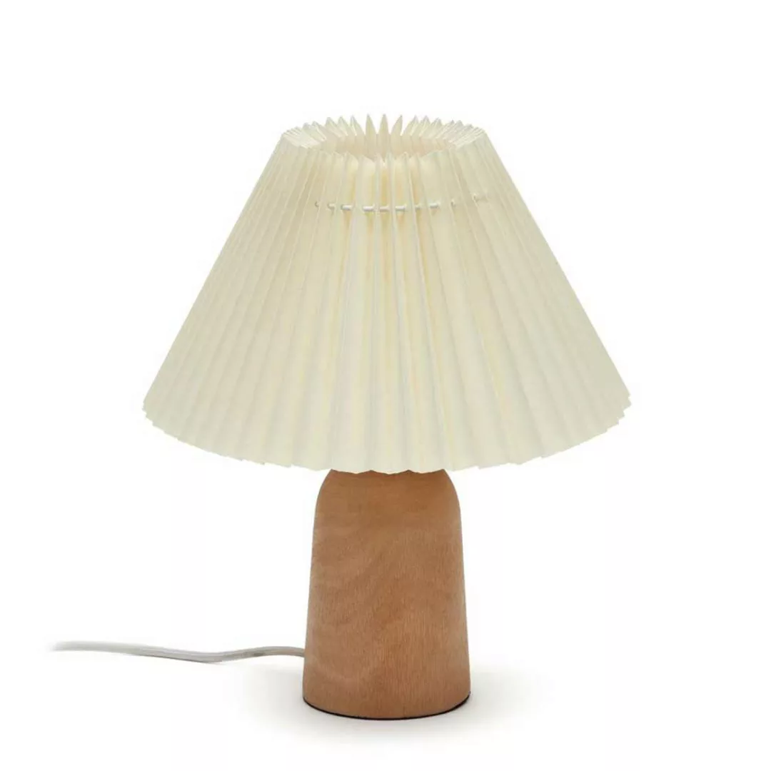Tischlampe mit Plissee Schirm im Skandi Design 33 cm hoch günstig online kaufen