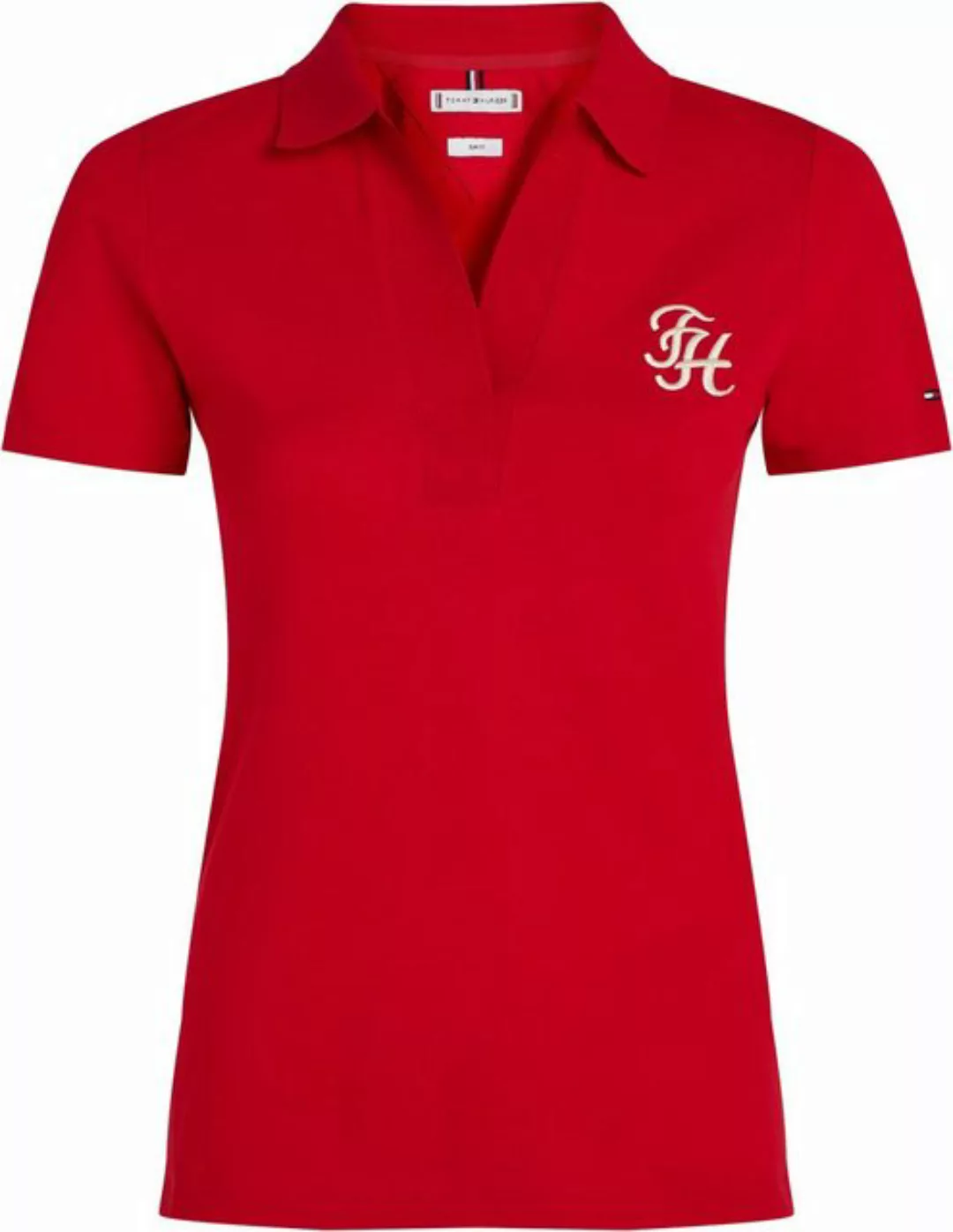 Tommy Hilfiger Poloshirt SLIM TH SCRIPT OPN-NK POLO SS mit Tommy Hilfiger S günstig online kaufen