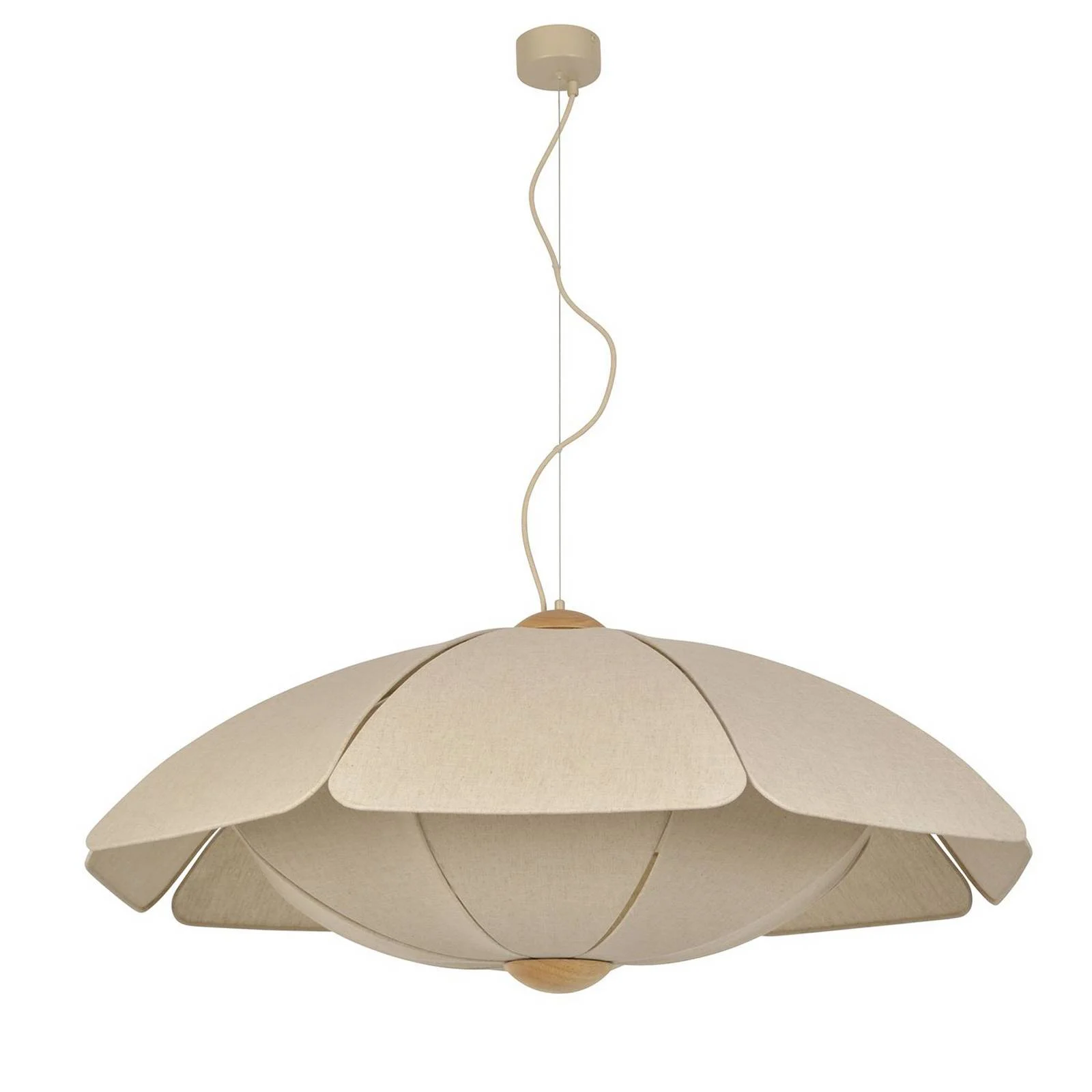 MARKET SET Hängelampe Coquillage, 110 cm cremefarben, Leinen günstig online kaufen