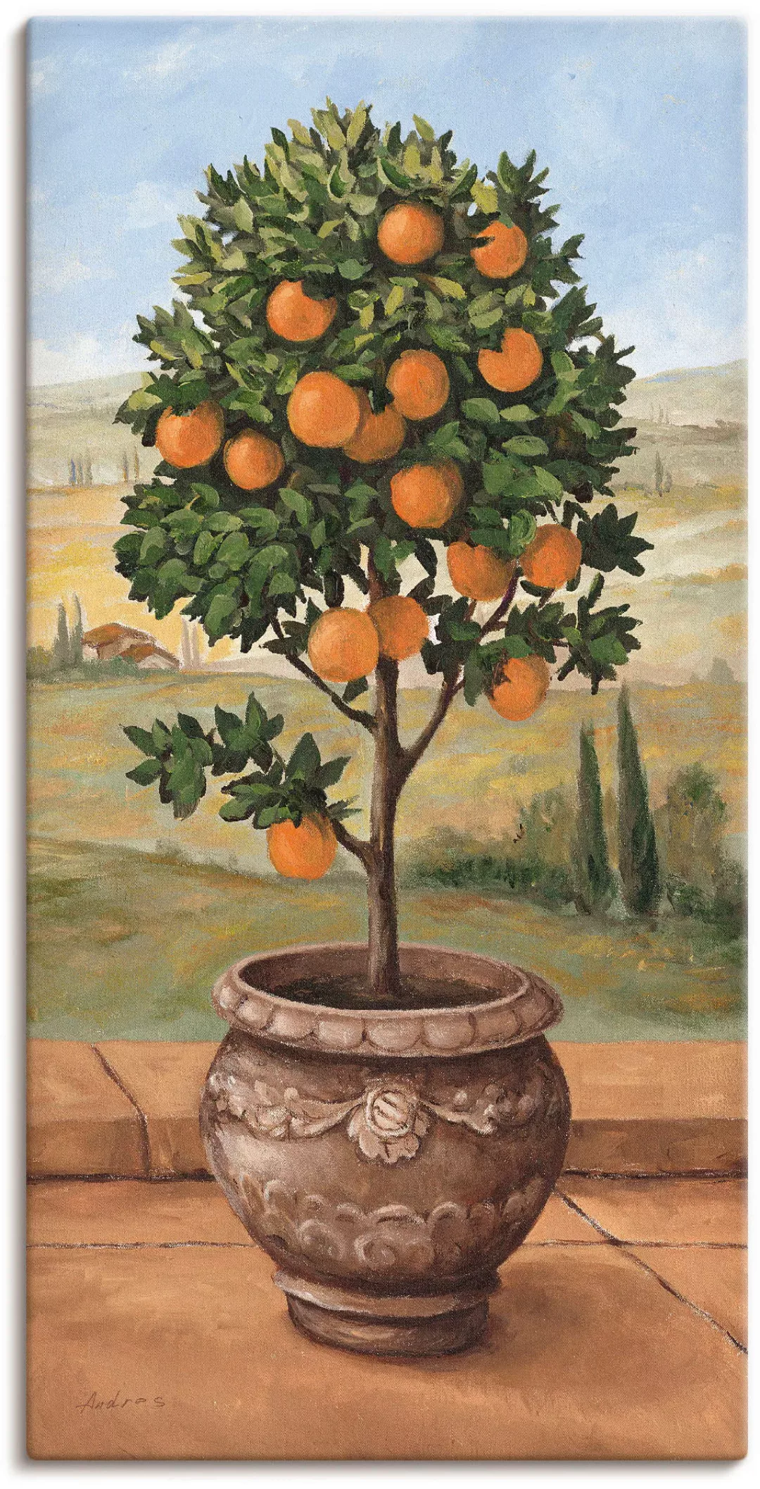 Artland Wandbild "Orangenbaum", Bäume, (1 St.), als Leinwandbild, Wandaufkl günstig online kaufen