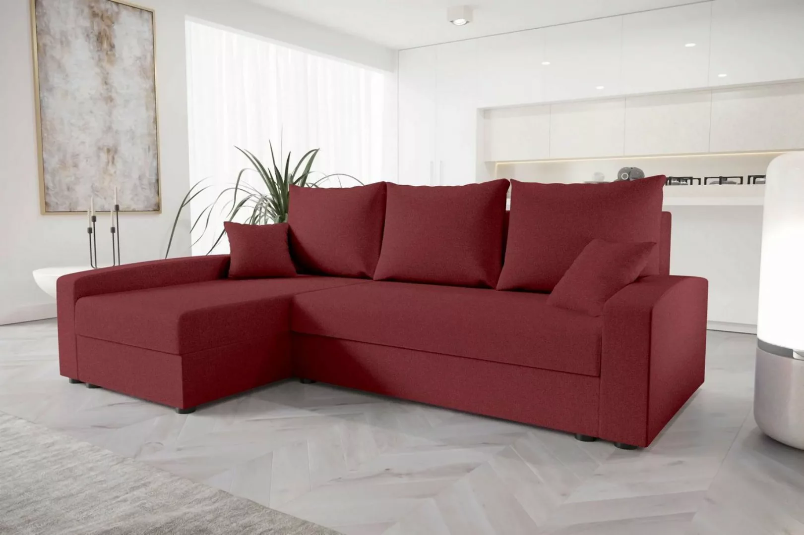 Stylefy Ecksofa Gloria, L-Form, Eckcouch, Sofa, Sitzkomfort, mit Bettfunkti günstig online kaufen