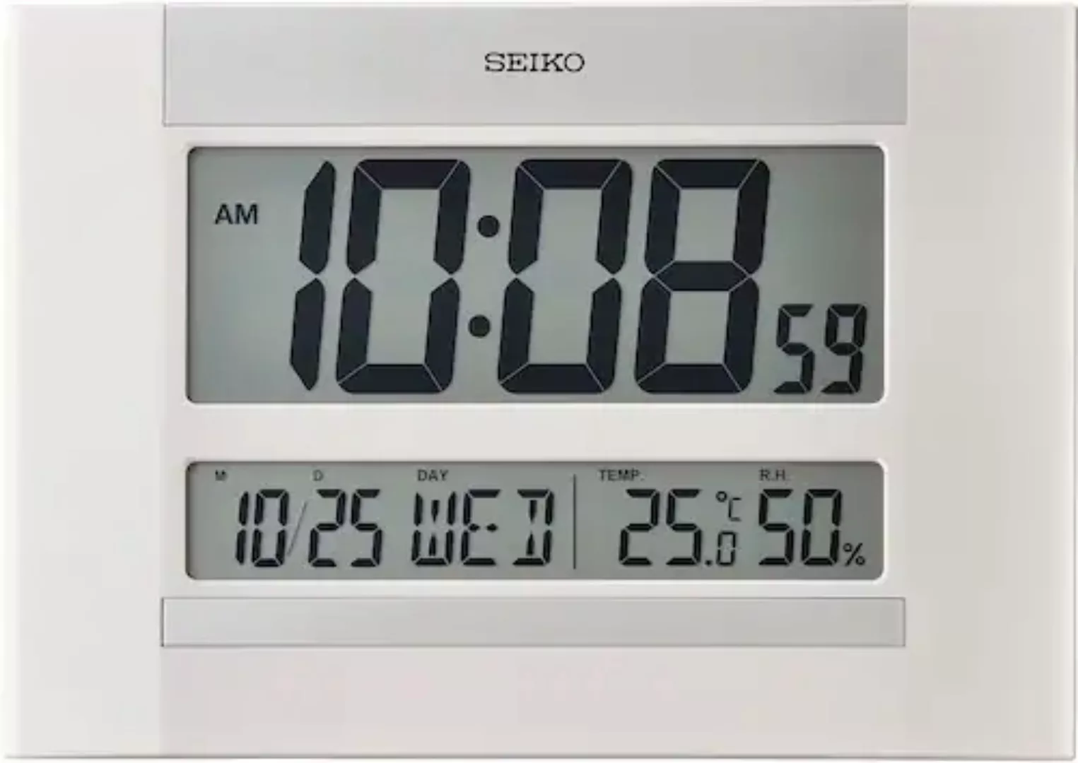 SEIKO Wand- und Tischuhr mit Thermometer Wanduhren weiß günstig online kaufen