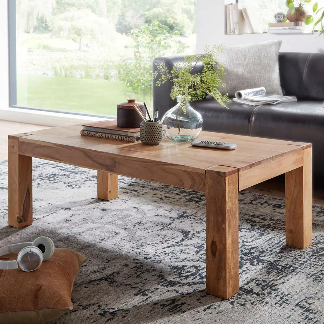 Tisch Massivholz Wohnzimmer in Akaziefarben 110 cm breit günstig online kaufen