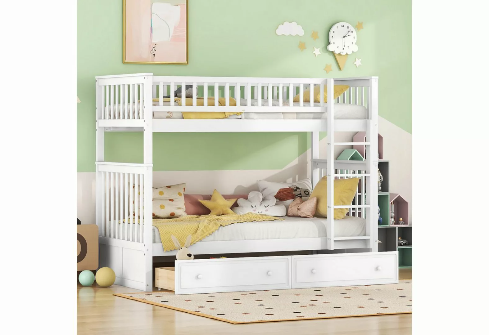 DOPWii Kinderbett 90x200cm Etagenbetten,Funktionelle Betten,Etagenbett mit günstig online kaufen