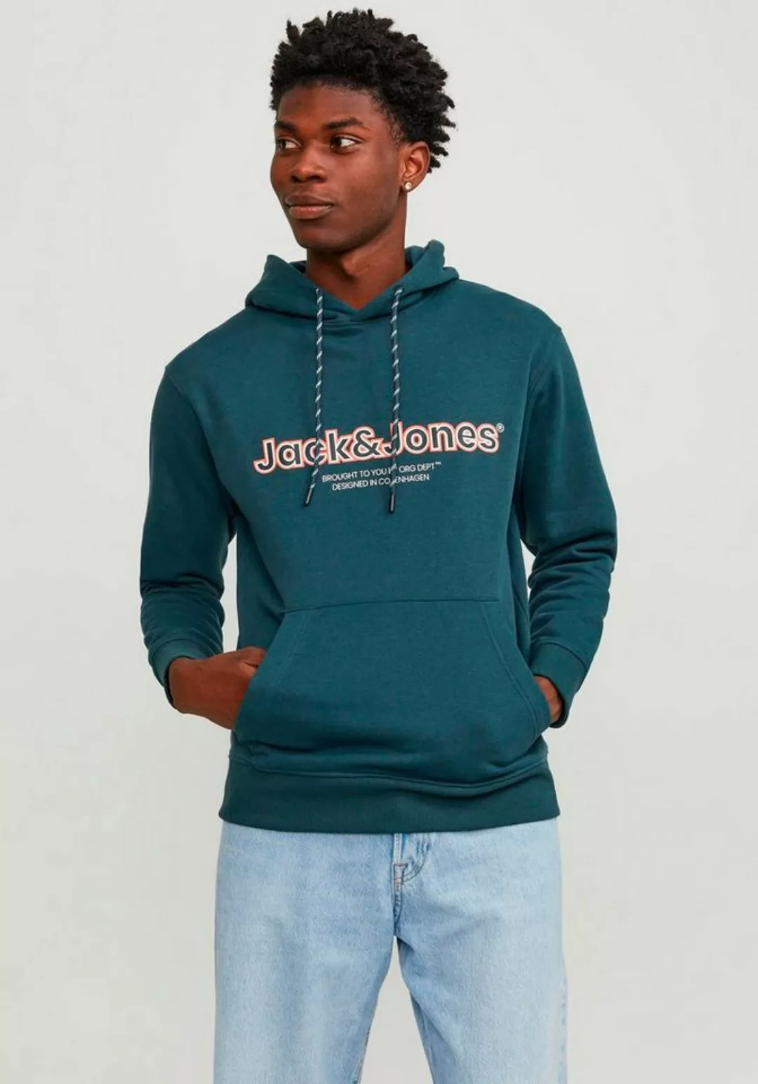 Jack & Jones Hoodie JORLAKEWOOD SWEAT HOOD BF mit coolem Print günstig online kaufen