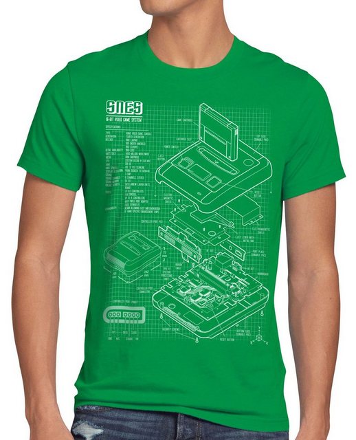 style3 T-Shirt Herren T-Shirt SNES Blaupause 16-Bit Videospiel günstig online kaufen