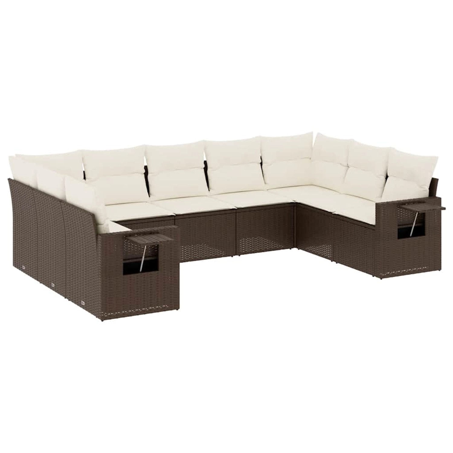 vidaXL 9-Tlg Garten-Sofagarnitur mit Kissen Braun Poly Rattan 3220602 günstig online kaufen