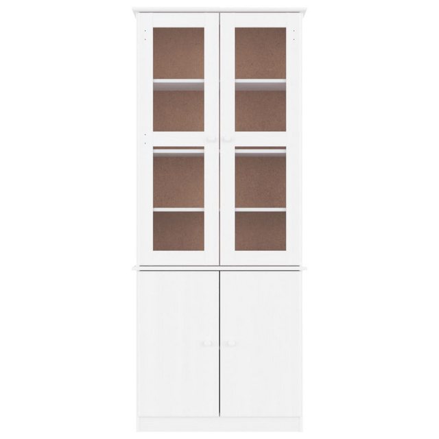 vidaXL Vitrine Vitrinenschrank ALTA Weiß 77x35x186,5 cm Massivholz Kiefer G günstig online kaufen