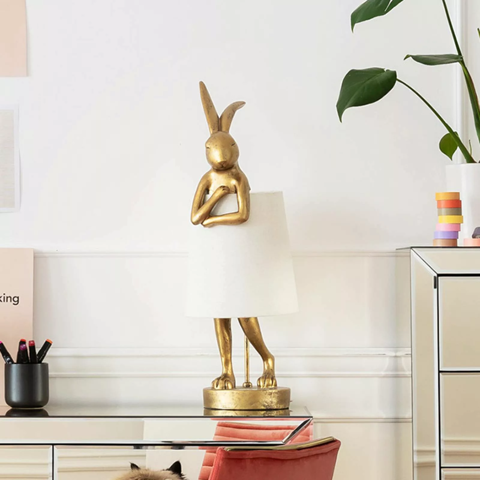 KARE Animal Rabbit Tischleuchte weiß/rosa günstig online kaufen