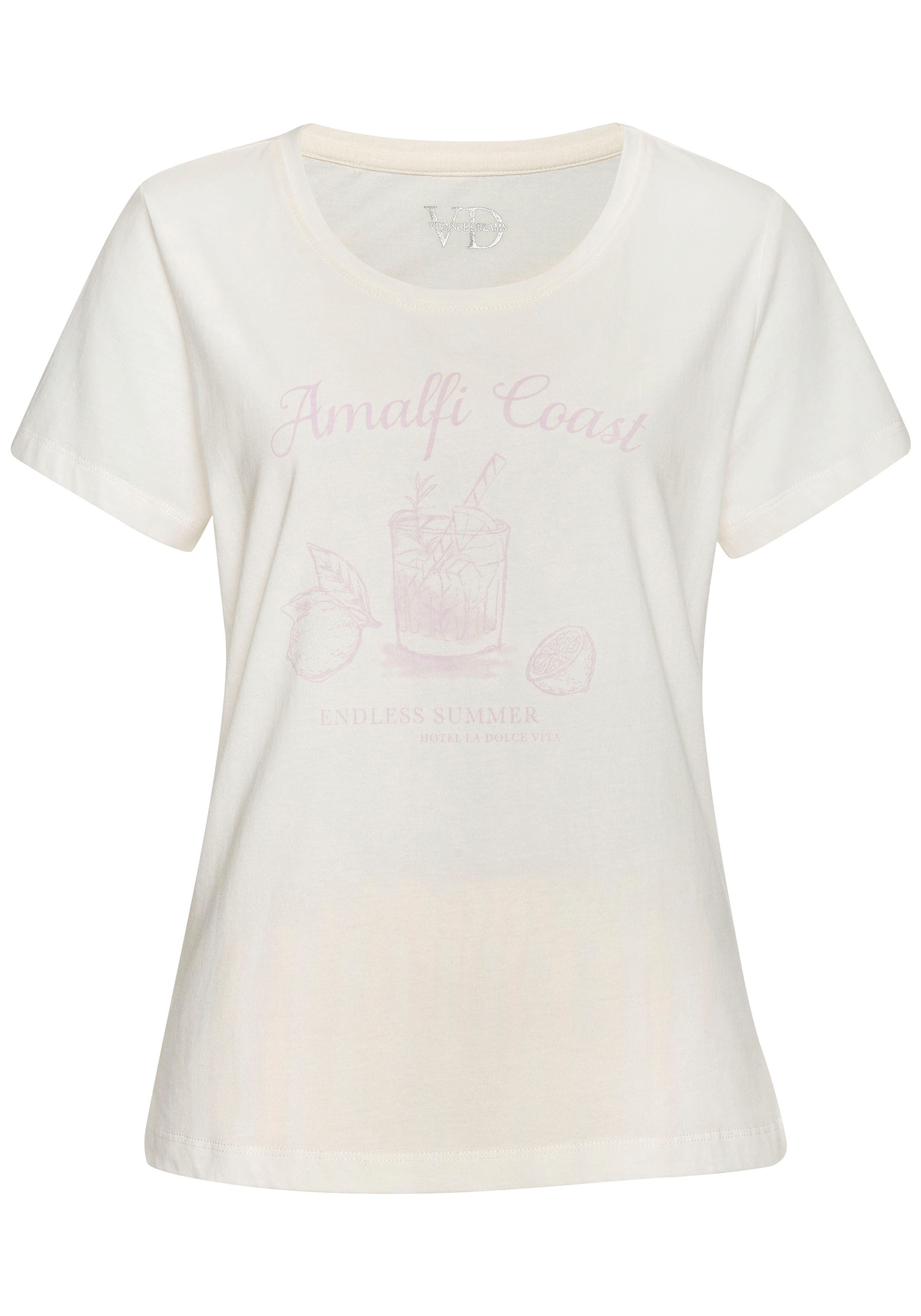 Vivance Dreams Pyjamaoberteil, mit schönem Frontprint günstig online kaufen