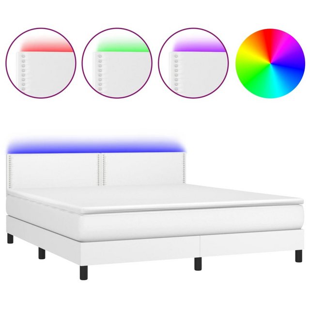 vidaXL Boxspringbett Bett Boxspringbett mit Matratze & LED Kunstleder (180 günstig online kaufen