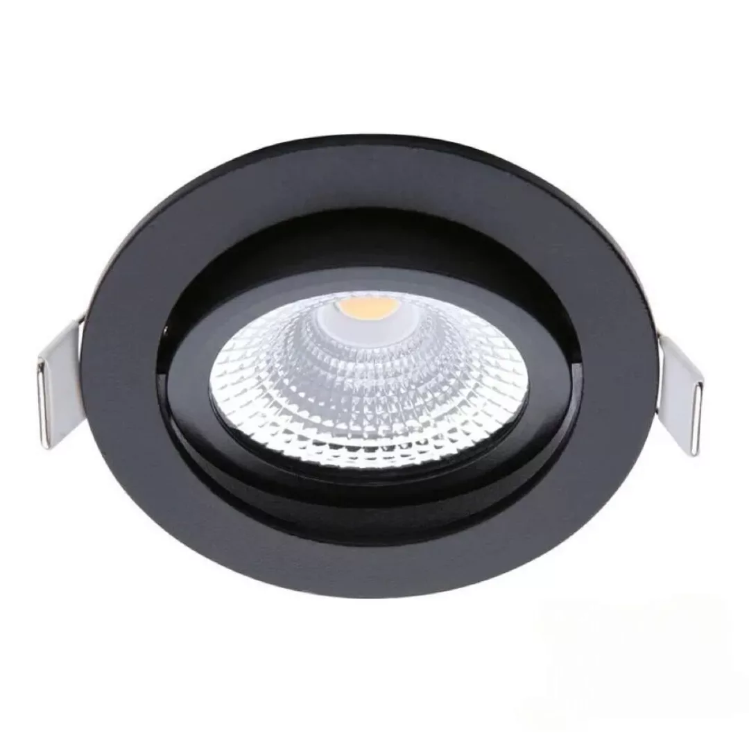 LED Einbaustrahler dim to warm rund in Schwarz 5W 450lm IP54 günstig online kaufen
