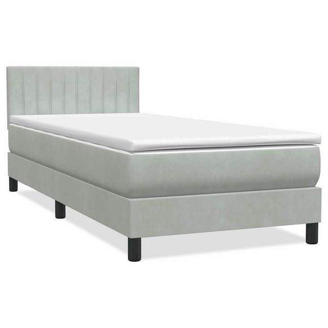 vidaXL Bett Boxspringbett mit Matratze Hellgrau 80x220 cm Samt günstig online kaufen