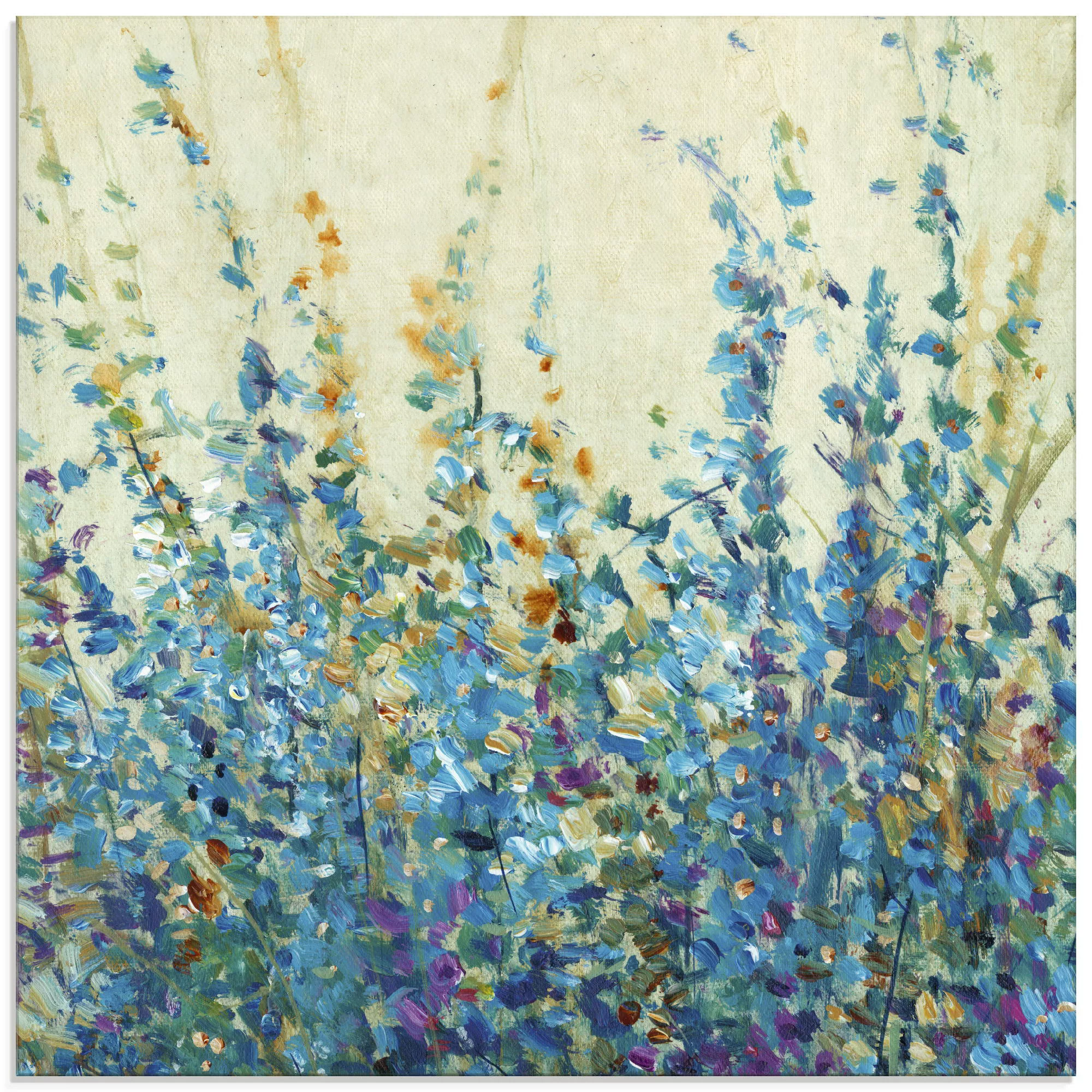 Artland Glasbild "Blautöne II", Blumenwiese, (1 St.) günstig online kaufen