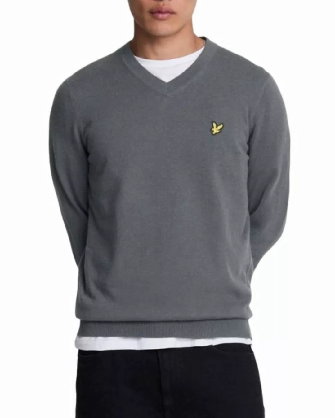 Lyle & Scott V-Ausschnitt-Pullover V-Ausschnitt, Gerippte Bündchen günstig online kaufen