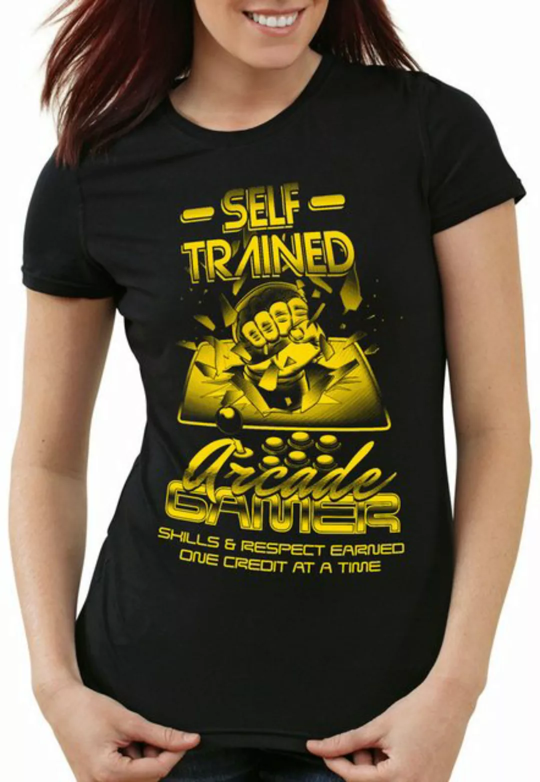 style3 T-Shirt Trained Arcade Gamer classic gamer spielhalle automat günstig online kaufen