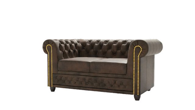 S-Style Möbel Chesterfield-Sofa Anton 2 sitzer Sofa mit Schlaffunktion mit günstig online kaufen