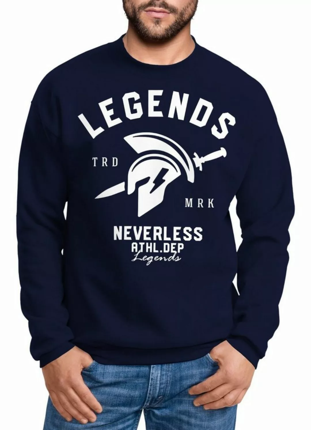 Neverless Sweatshirt Cooles Herren T-Shirt Legends Sparta Gladiator Gym Ath günstig online kaufen