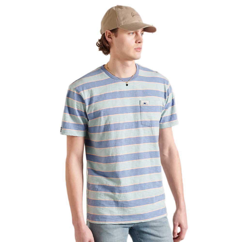 Superdry Cali Surf Relaxed Fit Kurzarm T-shirt XL Blue Multi günstig online kaufen