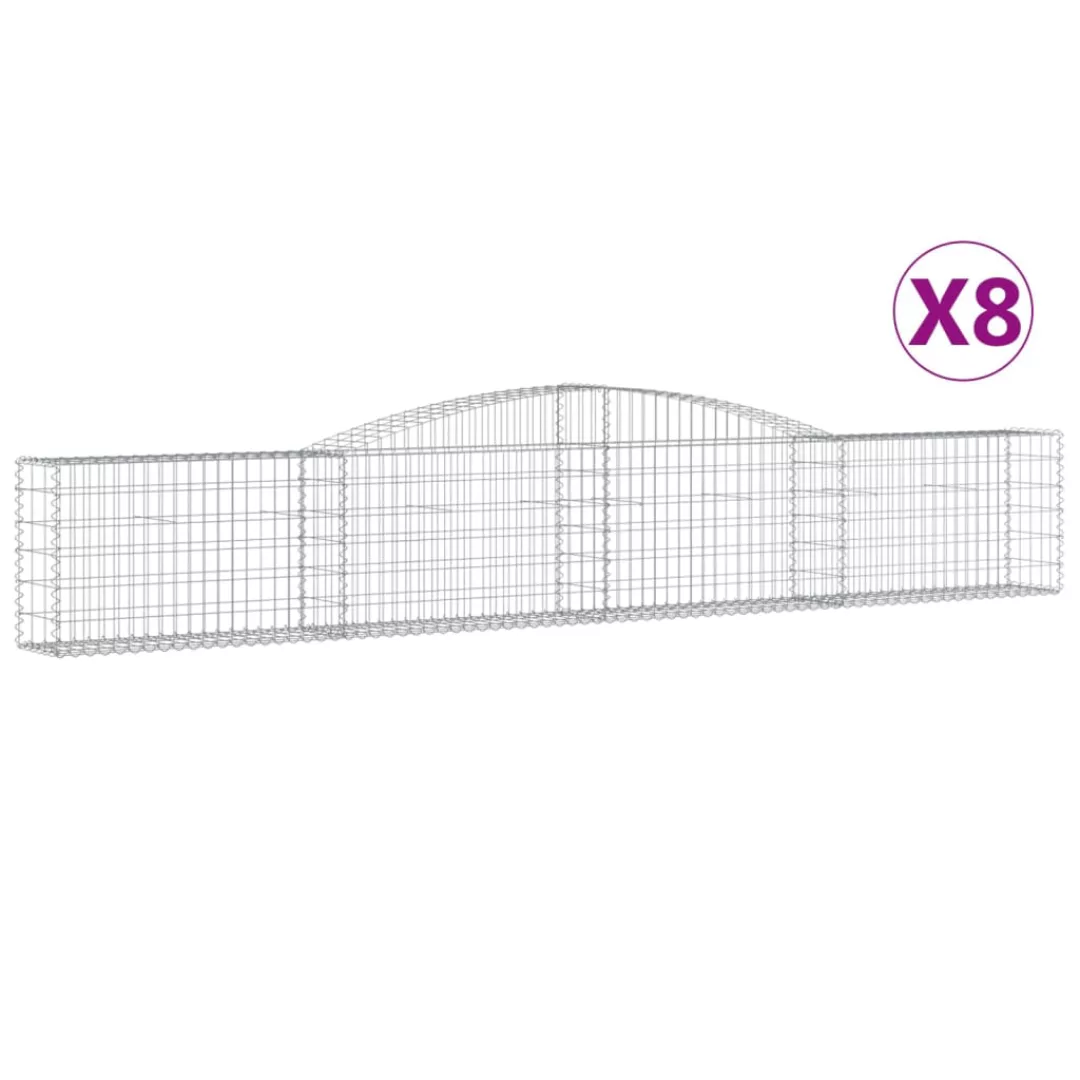 Vidaxl Gabionen Mit Hochbogen 8 Stk. 400x30x60/80 Cm Verzinktes Eisen günstig online kaufen