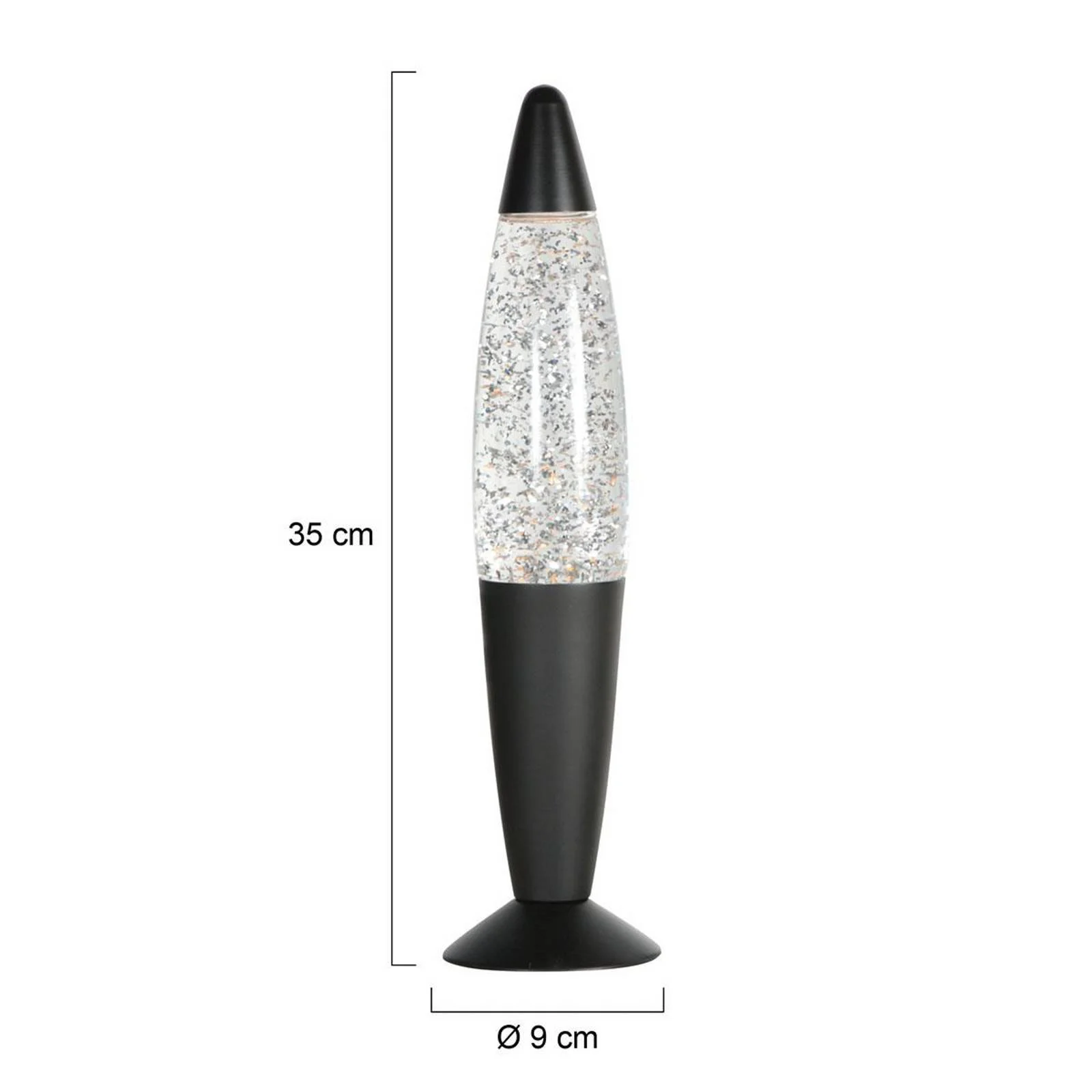 Tischlampe Volcan 4187, schwarz, Glittereffekt, E14 günstig online kaufen