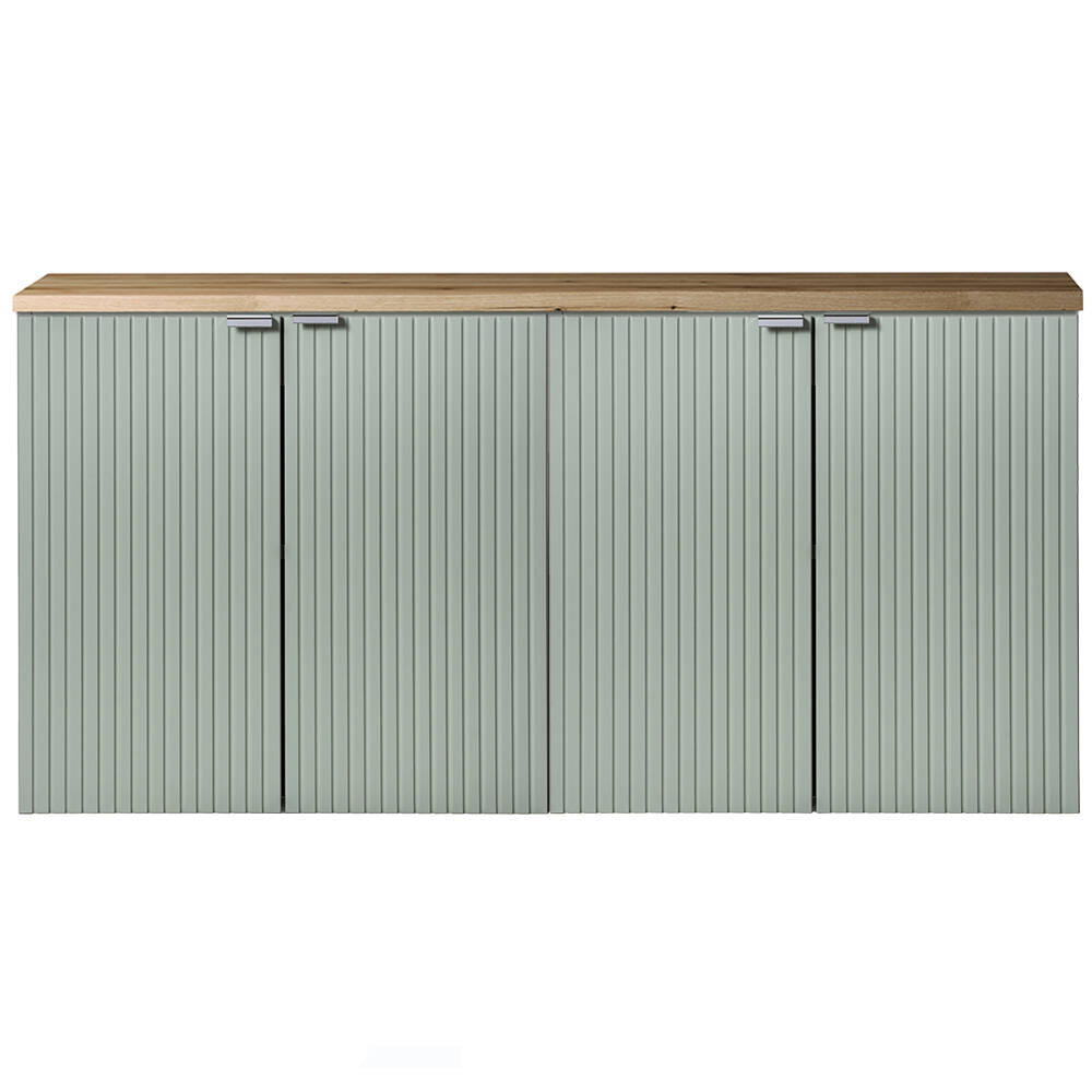 Doppel-Waschtischunterschrank 120cm, grün und Eiche, NEWPORT-56-GREEN günstig online kaufen