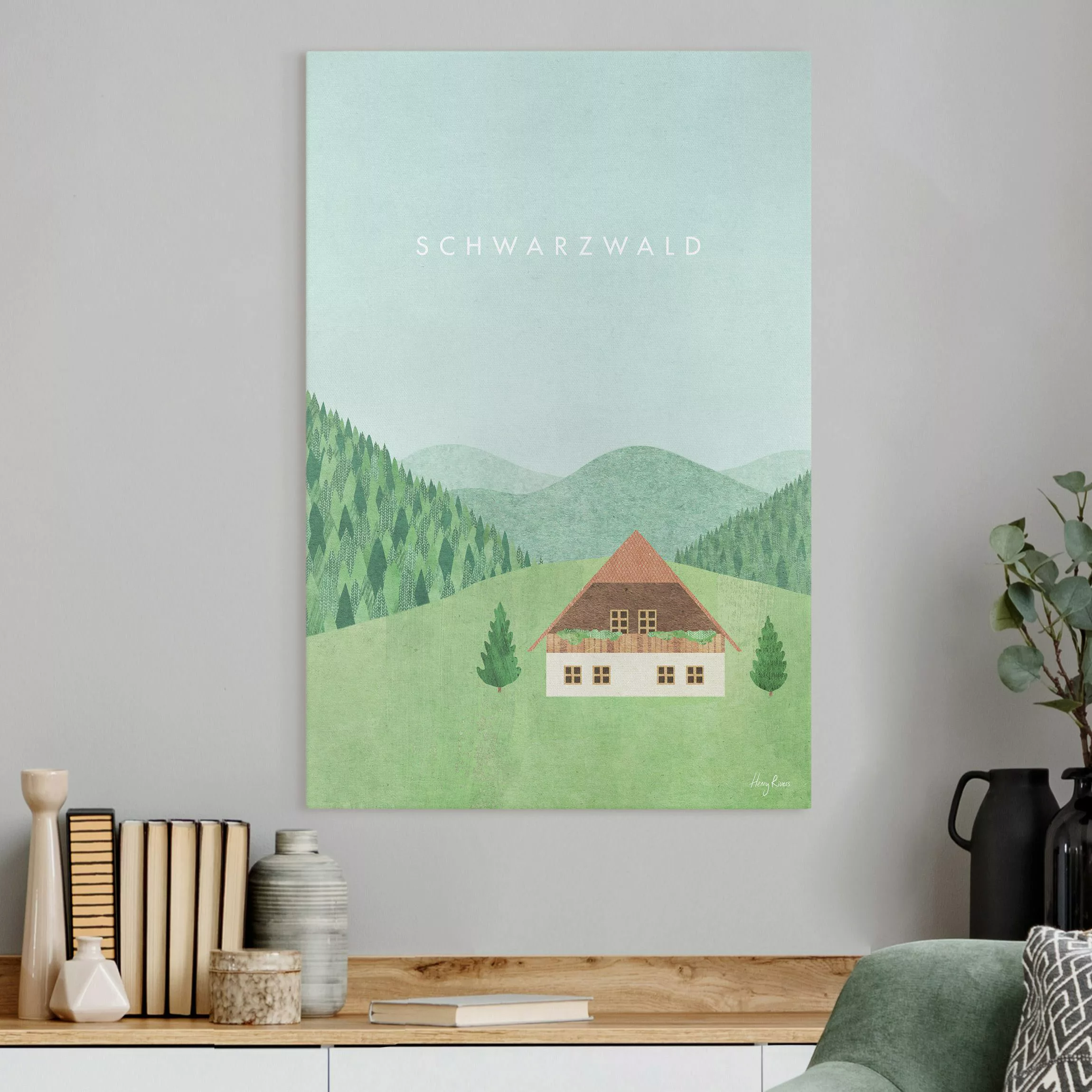 Leinwandbild Reiseposter - Schwarzwald günstig online kaufen