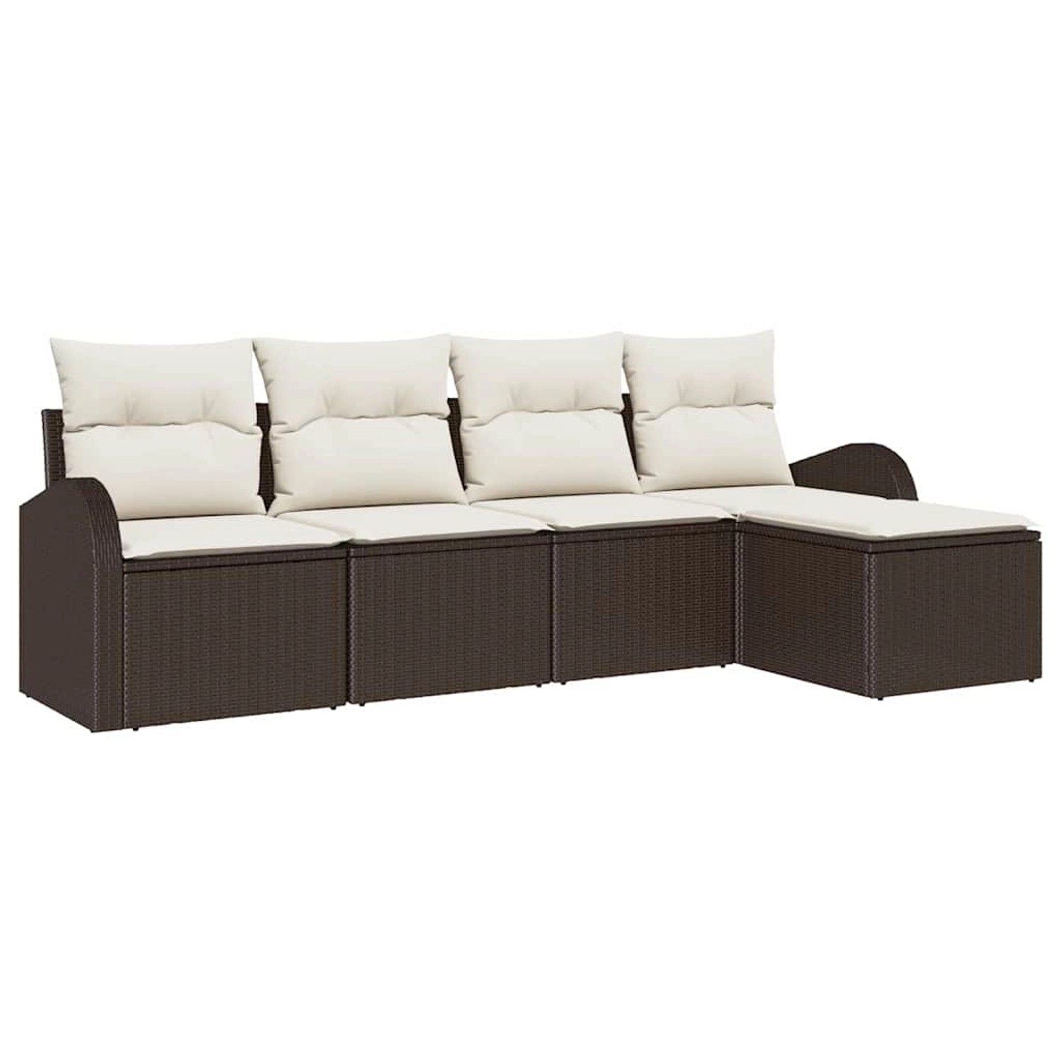 vidaXL Garten-Sofa-Set mit Kissen 5-Tlg Braun Poly Rattan 3345998 günstig online kaufen
