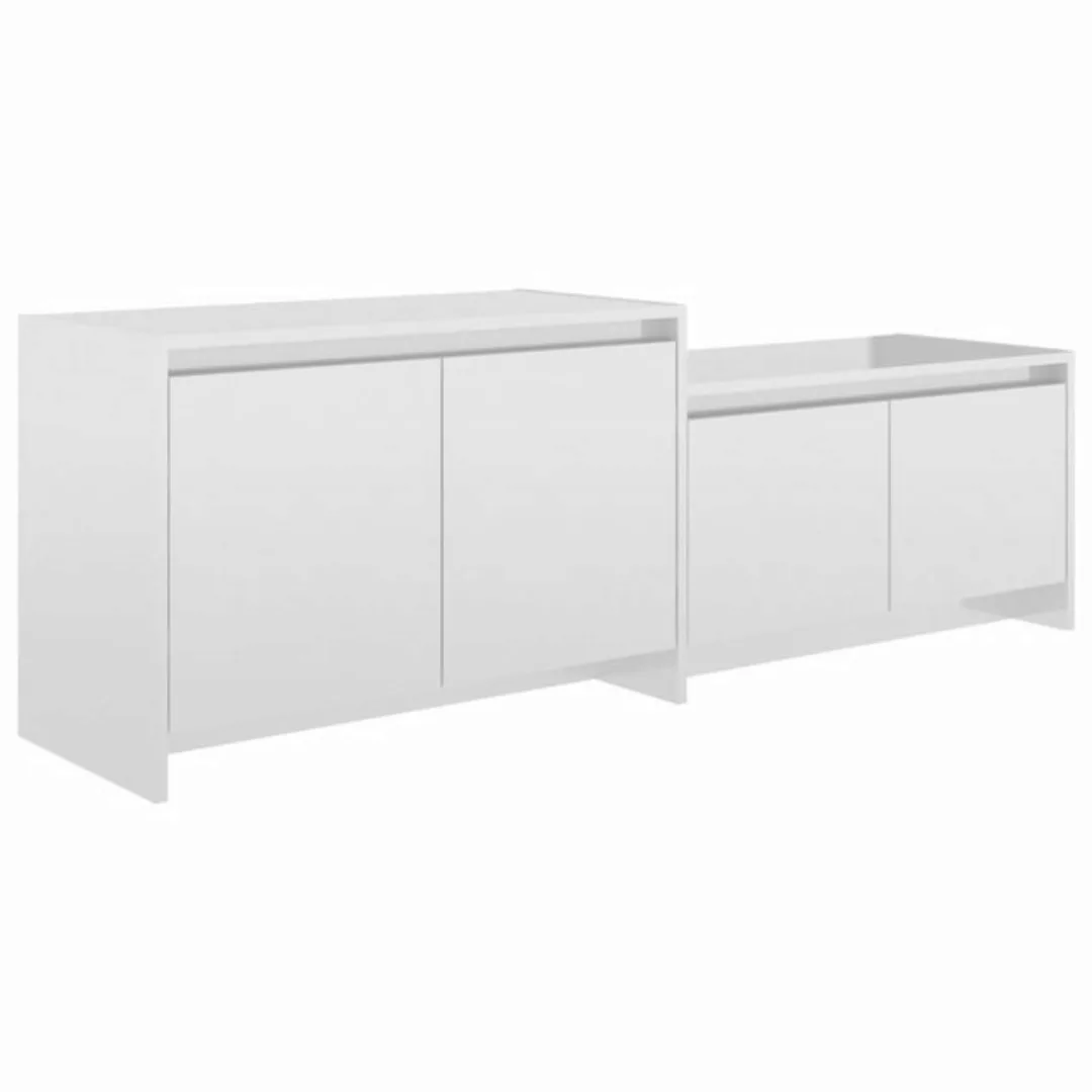 vidaXL TV-Schrank TV-Schrank Hochglanz-Weiß 146,5x35x50 cm Spanplatte Lowbo günstig online kaufen