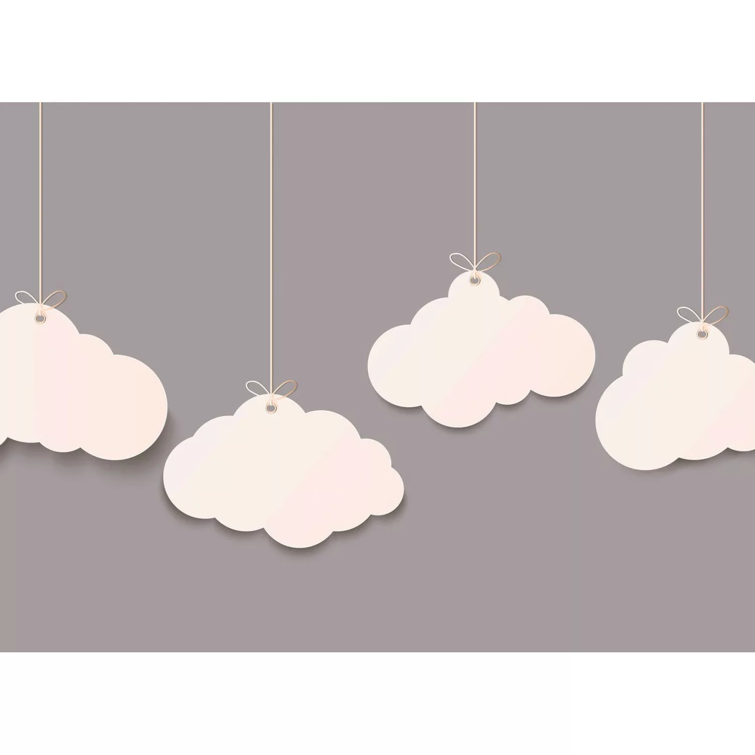Fototapete Grafik Wolken Himmel Grau Weiß 3,50 m x 2,55 m FSC® günstig online kaufen