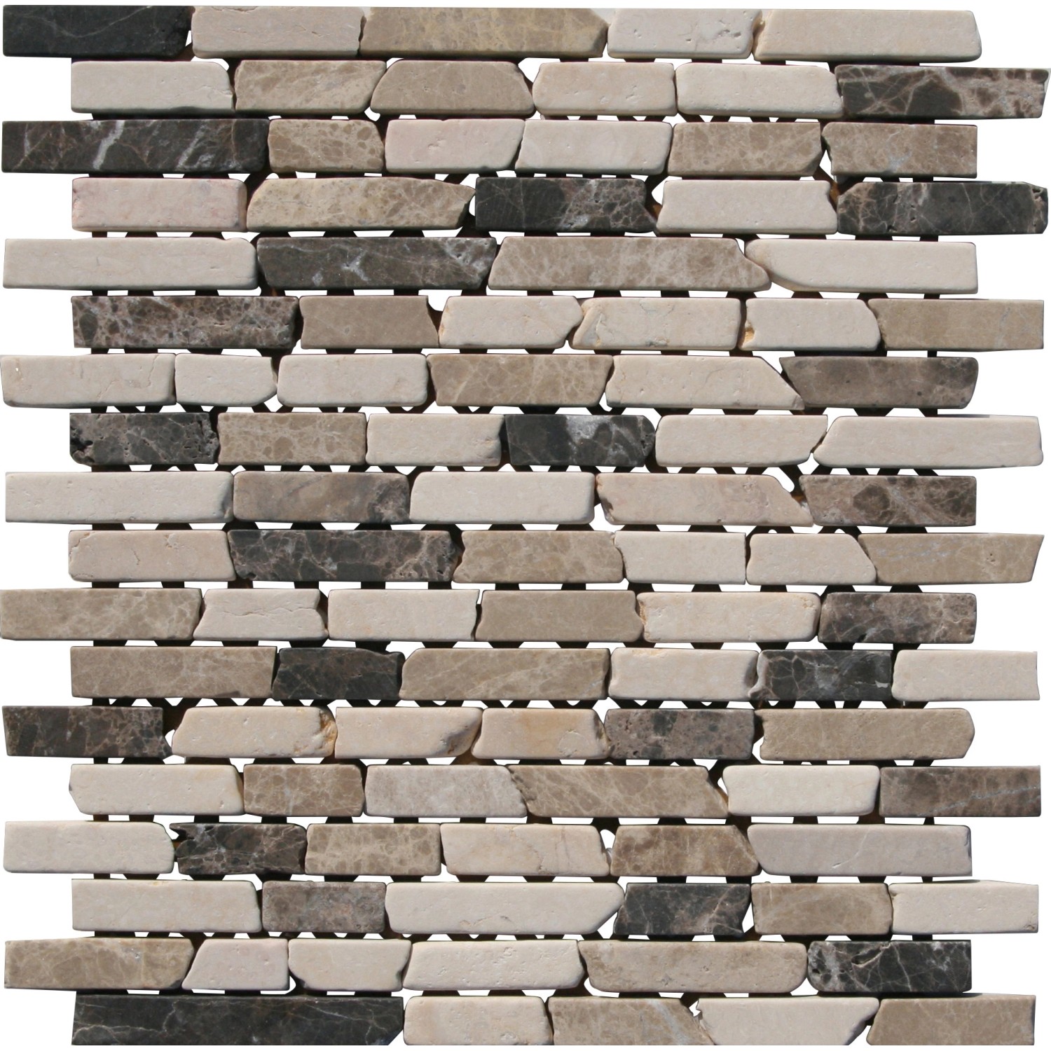 Mosaikmatte Stäbchen Emperador Sunny Beige 30,5 cm x 30,5 cm günstig online kaufen