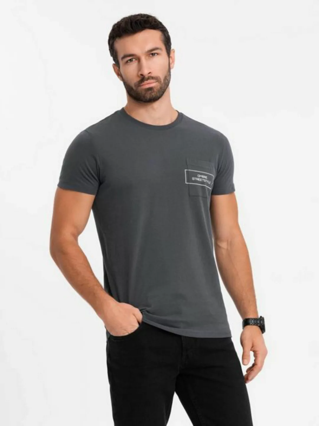 OMBRE Print-Shirt Freizeit-T-Shirt für Männer günstig online kaufen