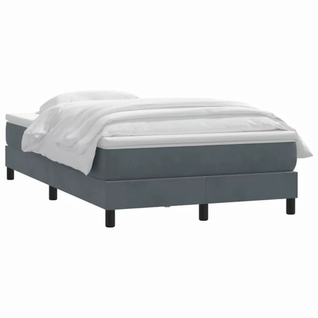 vidaXL Bett Boxspringbett mit Matratze Dunkelgrau 120x210 cm Samt günstig online kaufen