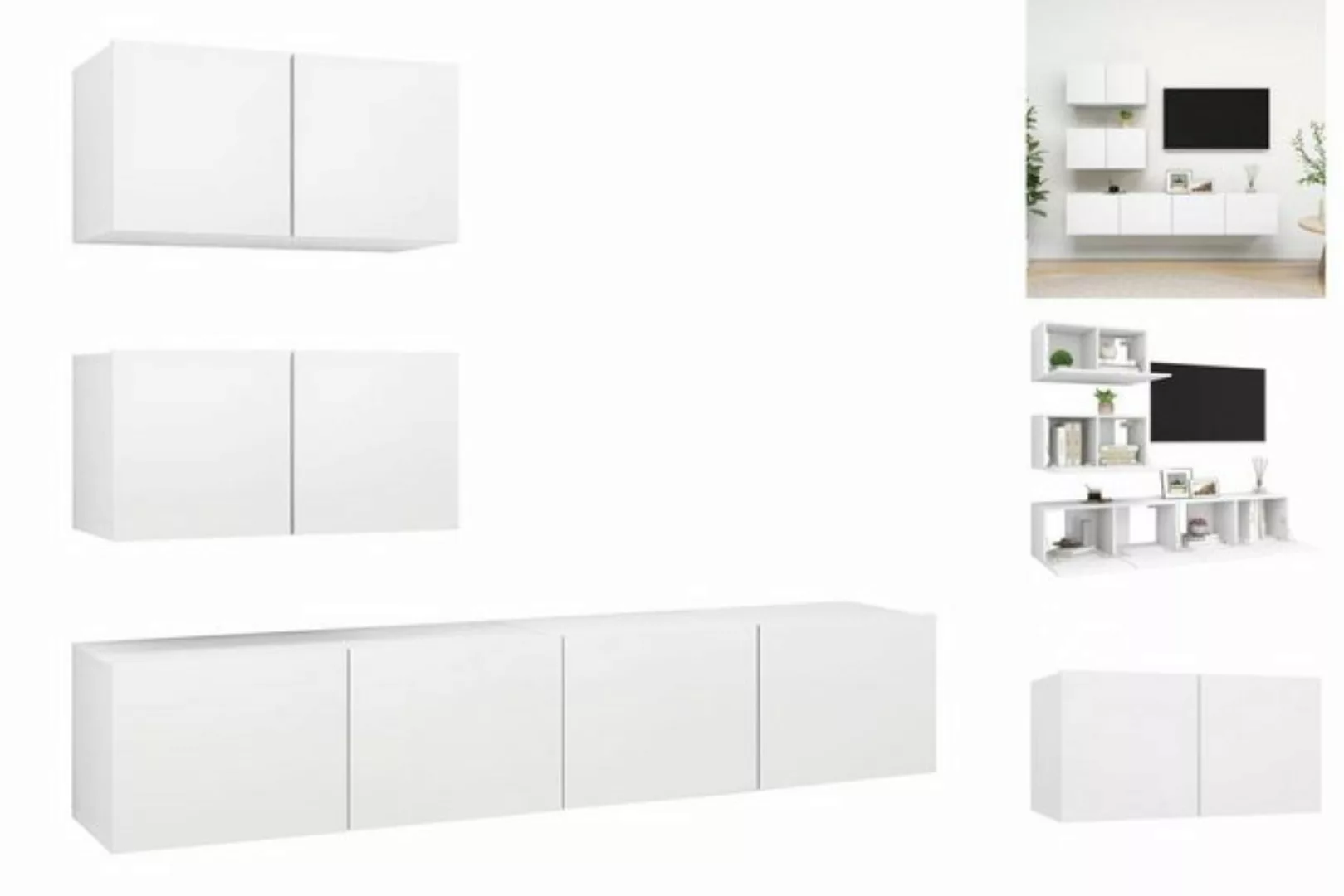 vidaXL TV-Schrank 4tlg TV Schrank Set Hängeschrank Wohnwand Fernsehschrank günstig online kaufen