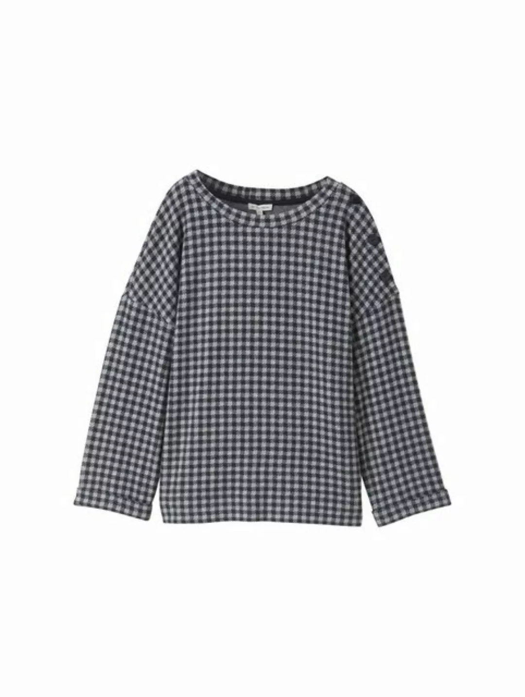 TOM TAILOR Sweatshirt 7/8 Arm - mit Karomuster günstig online kaufen