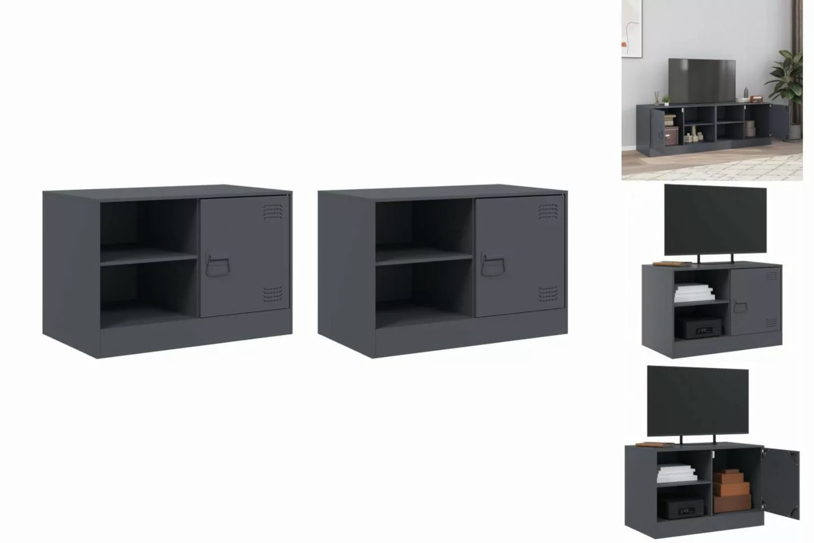 vidaXL TV-Schrank TV-Schränke 2 Stk Anthrazit 67x39x44 cm Stahl günstig online kaufen