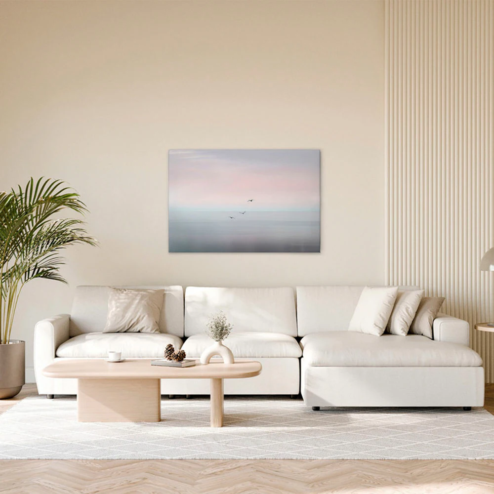 A.S. Création Leinwandbild "Calm Sea - Wandbild Grau Rosa Schwarz Keilrahme günstig online kaufen