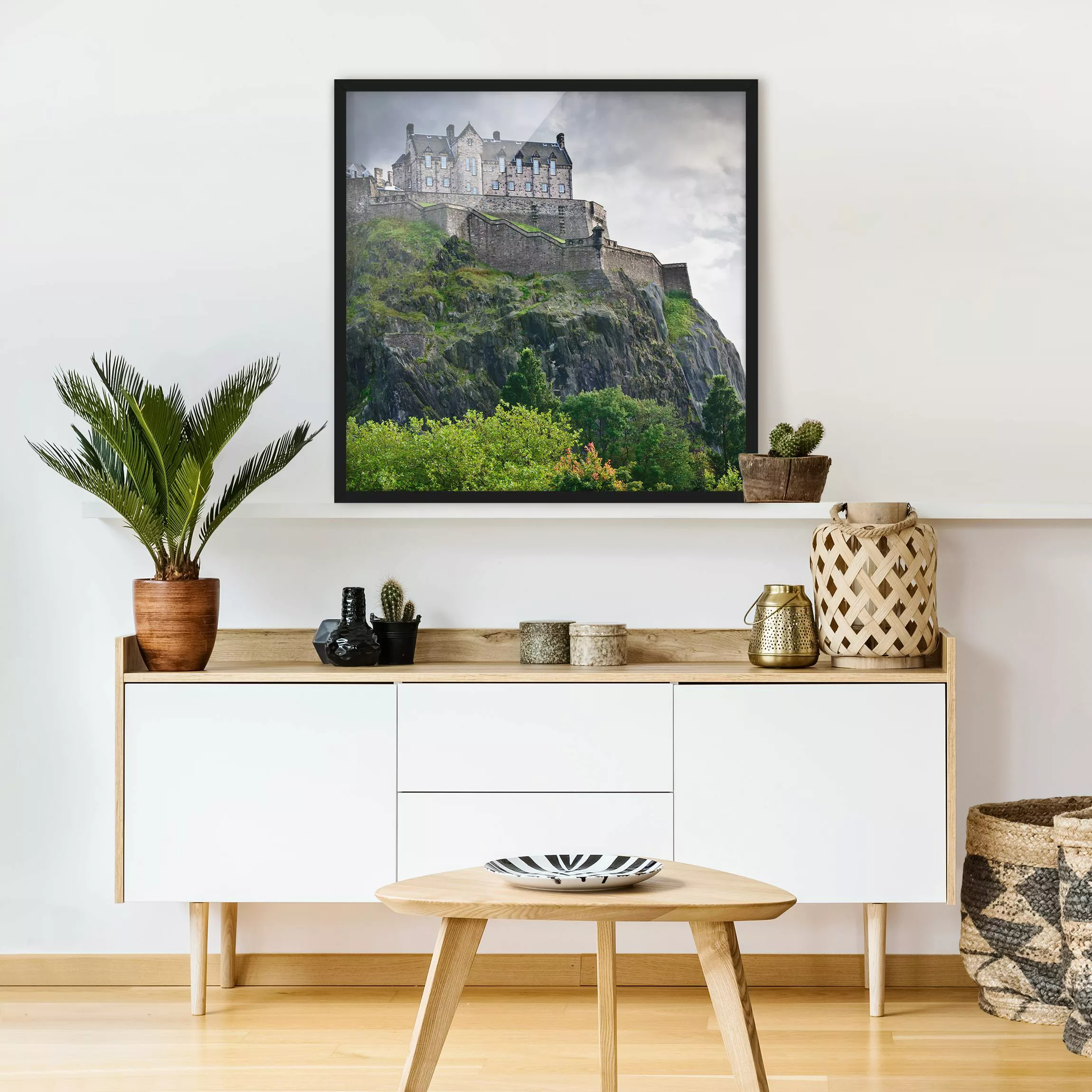 Bild mit Rahmen Natur & Landschaft - Quadrat Edinburgh Castle günstig online kaufen