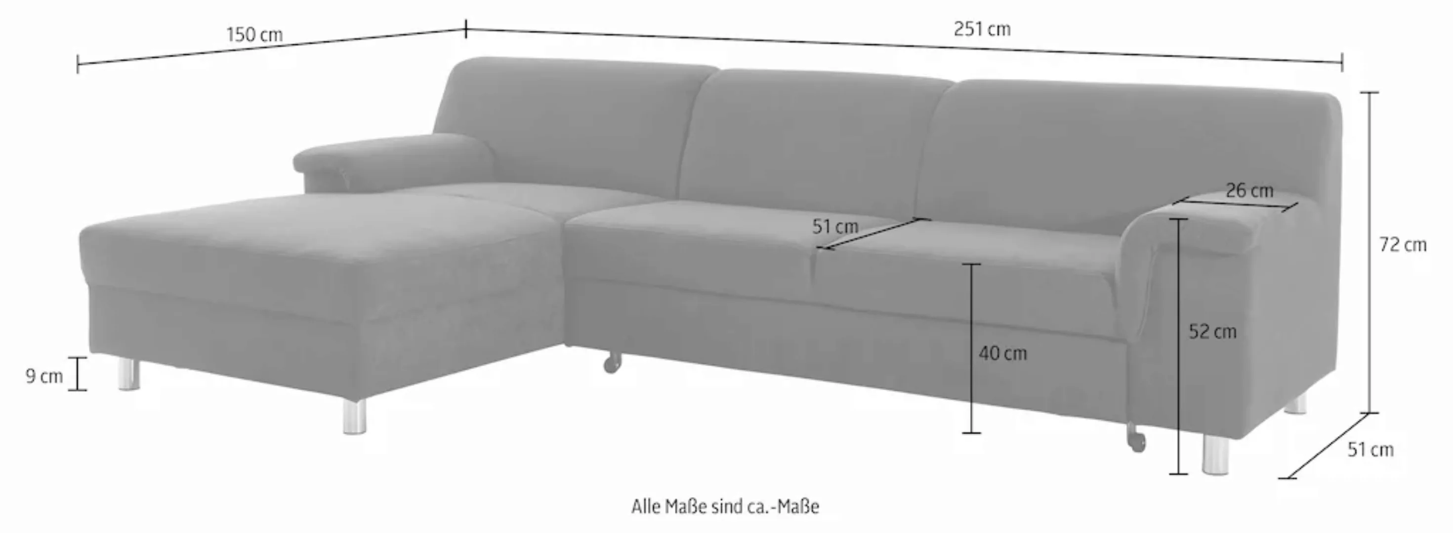 INOSIGN Ecksofa "Jamie, L-Form,", wahlweise mit Bettfunktion günstig online kaufen