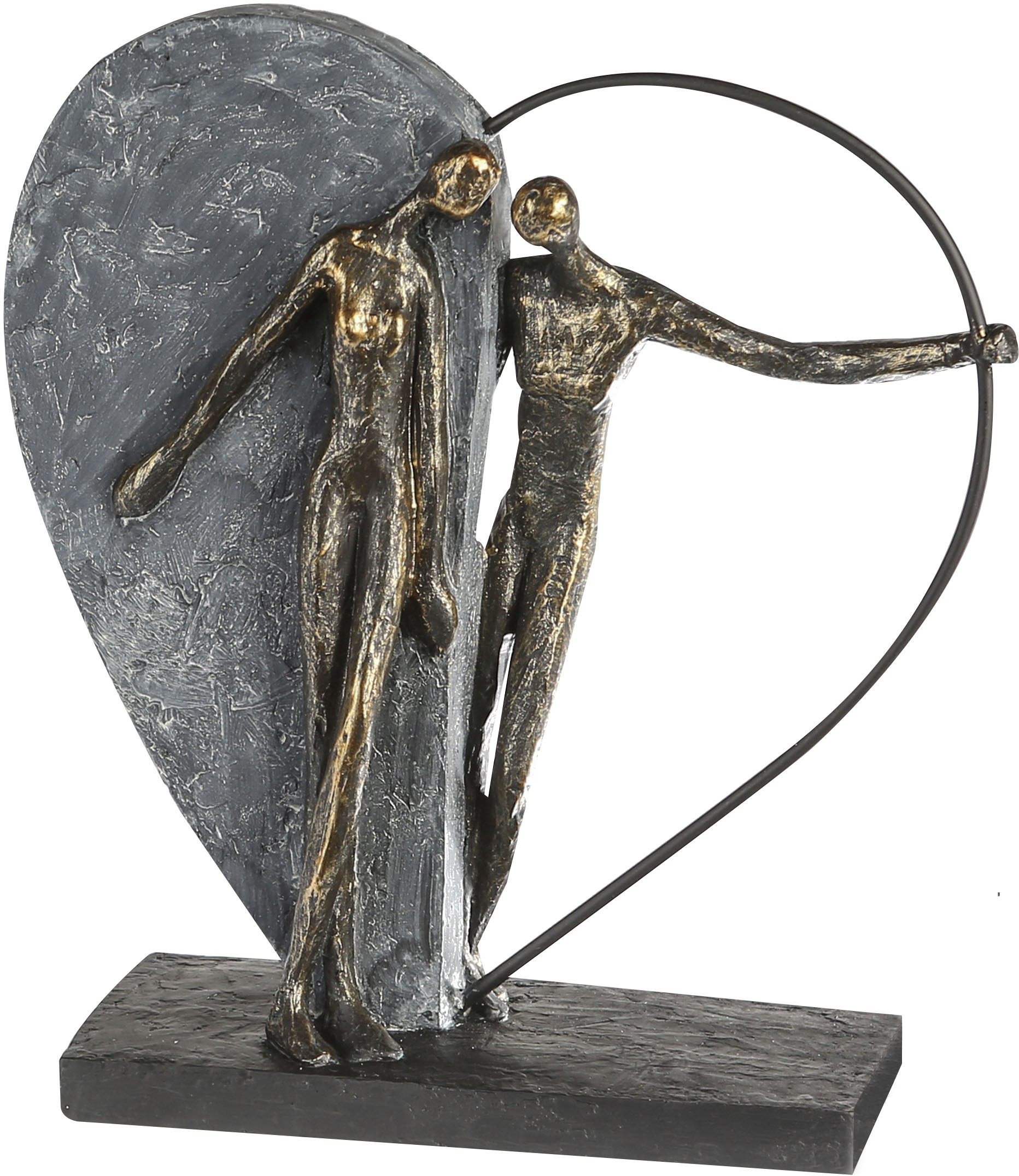 Casablanca by Gilde Dekofigur "Skulptur Heartbeat, bronze/grau", Dekoobjekt günstig online kaufen