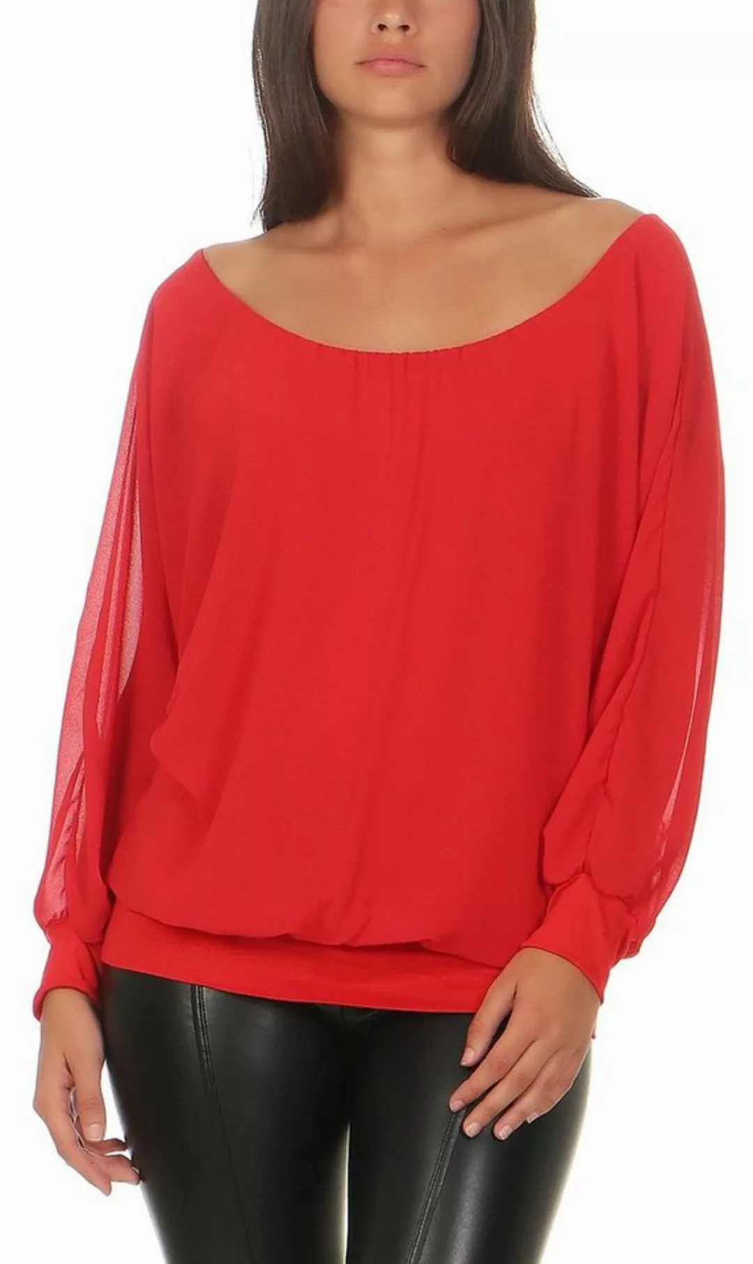 malito more than fashion Chiffonbluse 6291 mit Carmenausschnitt, Einheitsgr günstig online kaufen