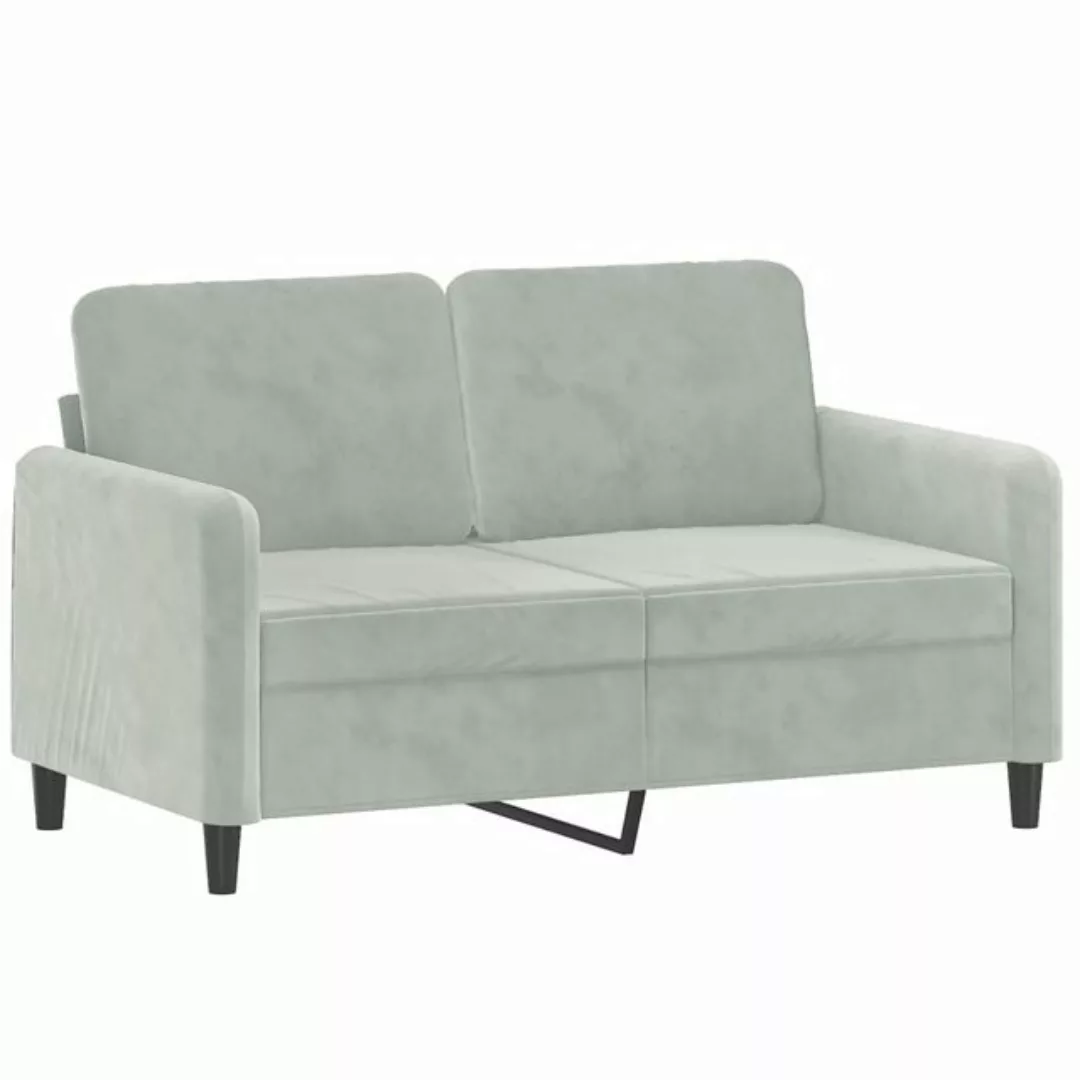 vidaXL Sofa, 2-Sitzer-Sofa Hellgrau 120 cm Samt günstig online kaufen