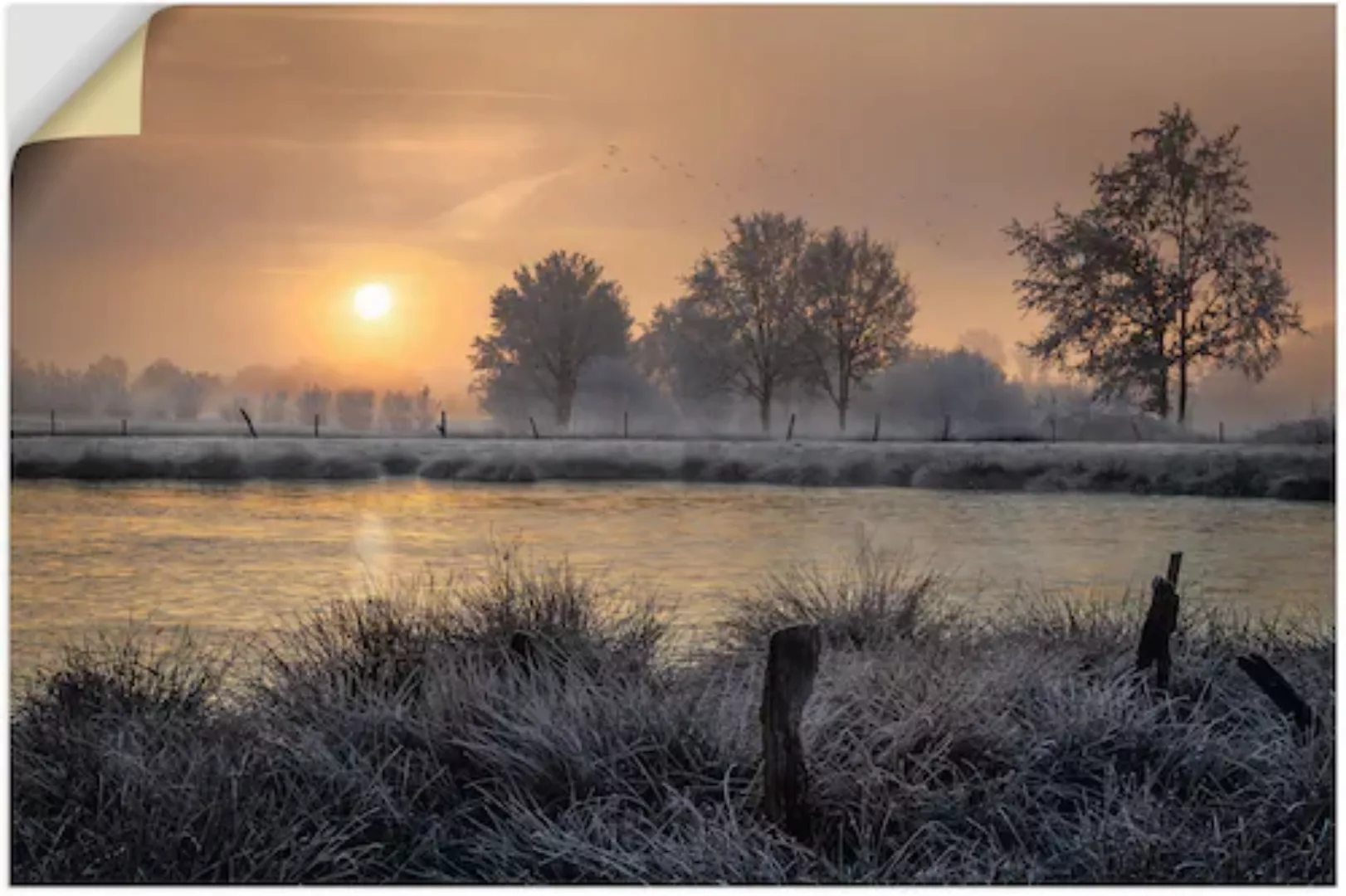 Artland Wandbild "Ein Wintertag beginnt", Bilder vom Sonnenuntergang & -auf günstig online kaufen