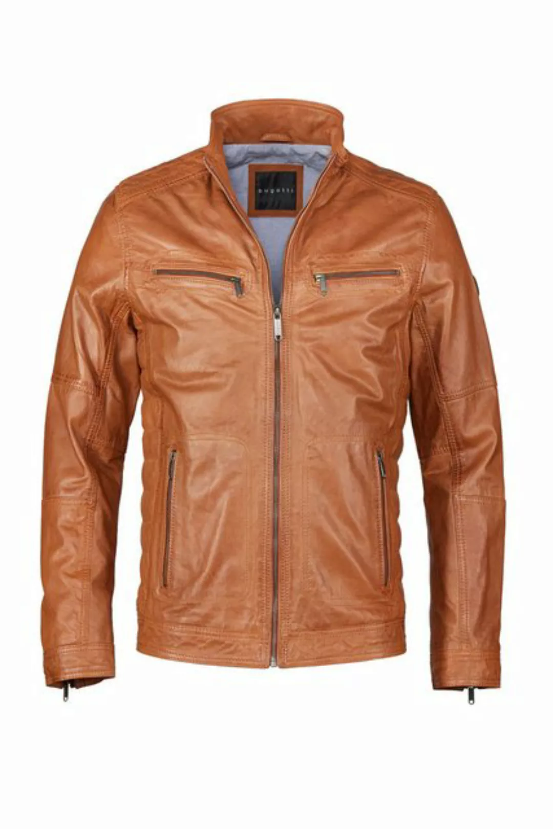 bugatti Lederjacke BUFIDELIO mit Ziernähten und Reißverschlusstaschen günstig online kaufen