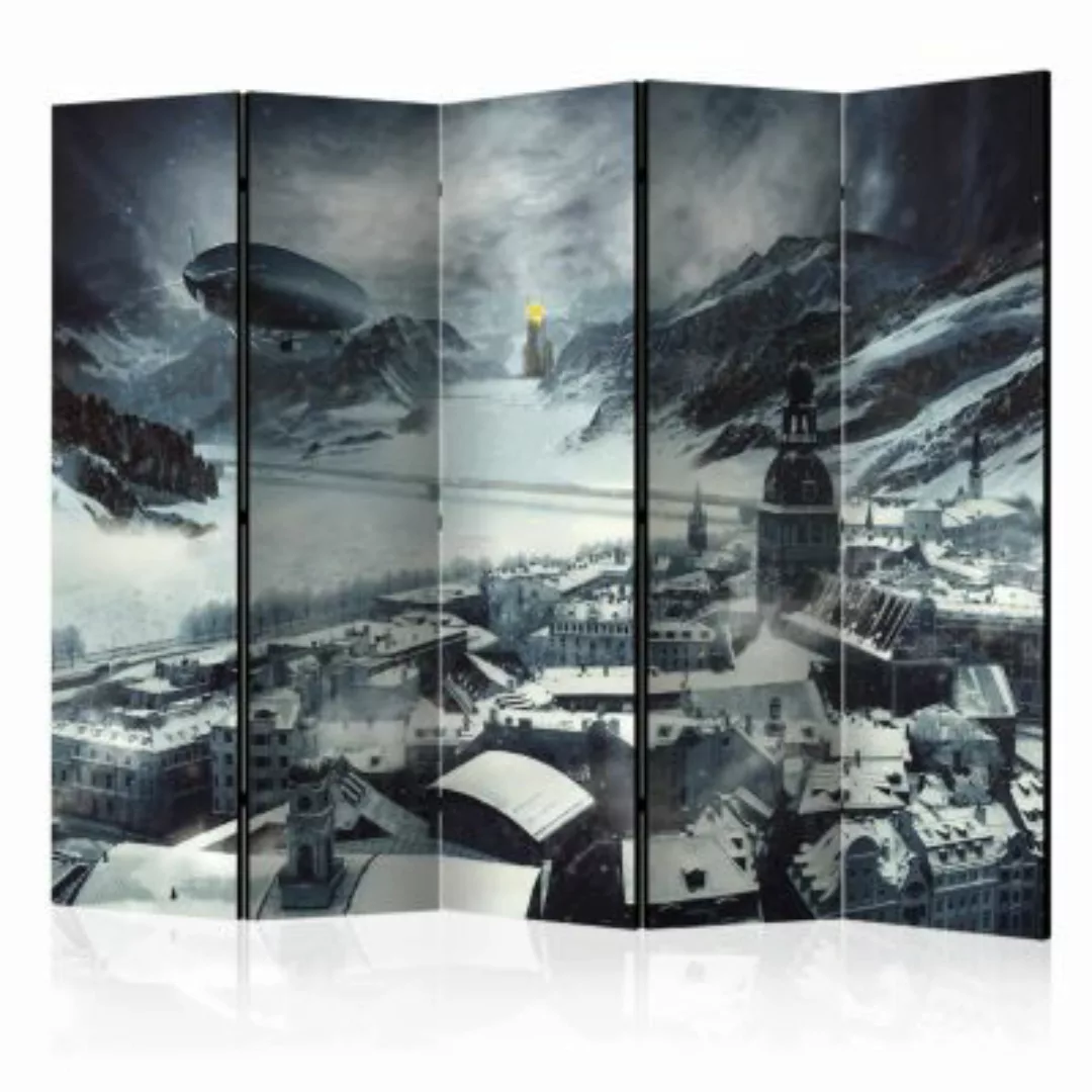 artgeist Paravent Winter in Riga II [Room Dividers] schwarz/weiß Gr. 225 x günstig online kaufen
