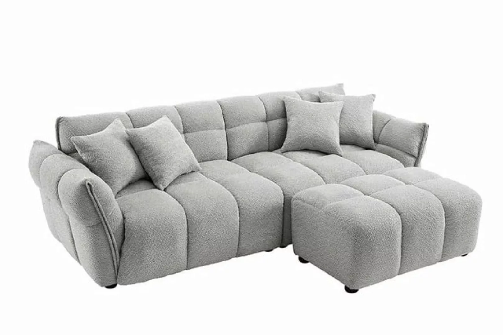 riess-ambiente 3-Sitzer CLOUD 260cm grau · XXL Couch mit Boucléstoff-Bezug günstig online kaufen