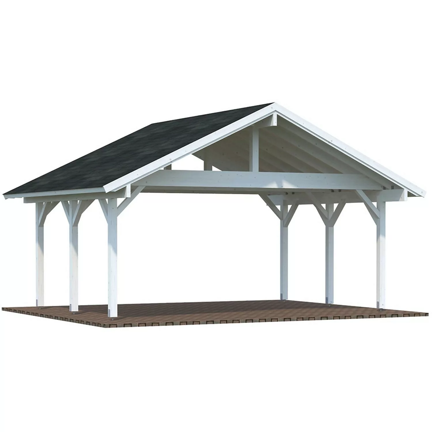 Palmako Carport Robert 20,6 m² Weiß Grundiert 555 cm x 372 cm günstig online kaufen