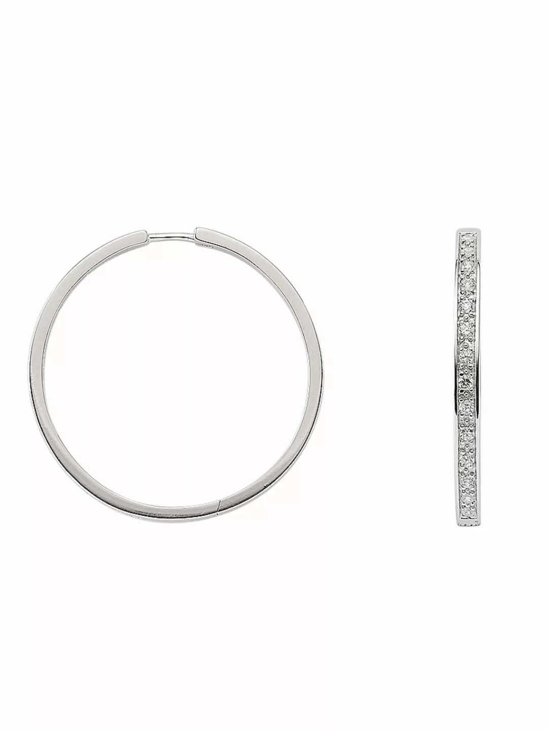 Adelia´s Paar Ohrhänger "925 Silber Ohrringe Creolen mit Zirkonia Ø 37,5 mm günstig online kaufen